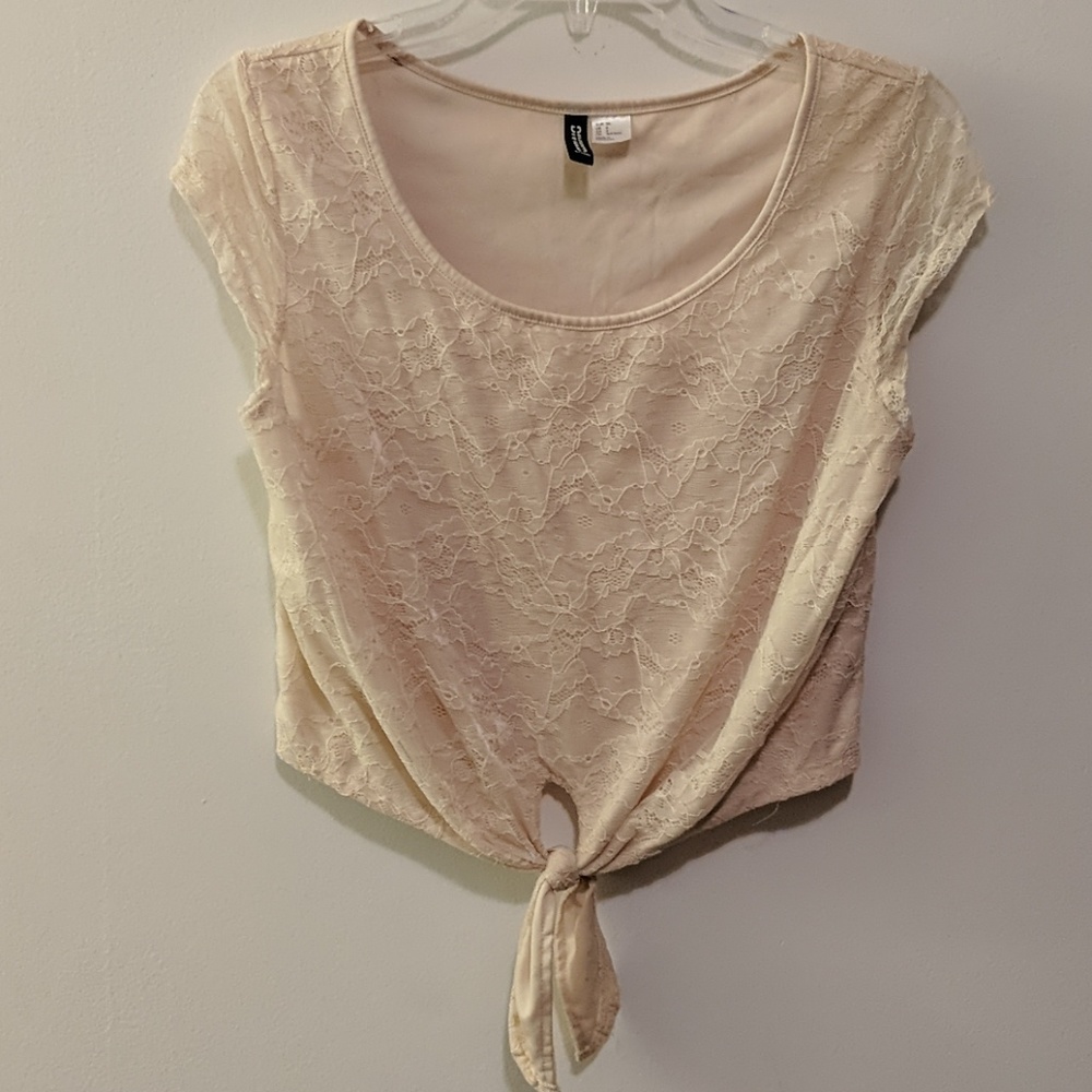 Off-white lacy short top